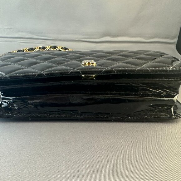 π€ Vintage Jay Herbert Black Patent Leather Cute Little Quilted Crossbody Bag - Picture 5 of 11